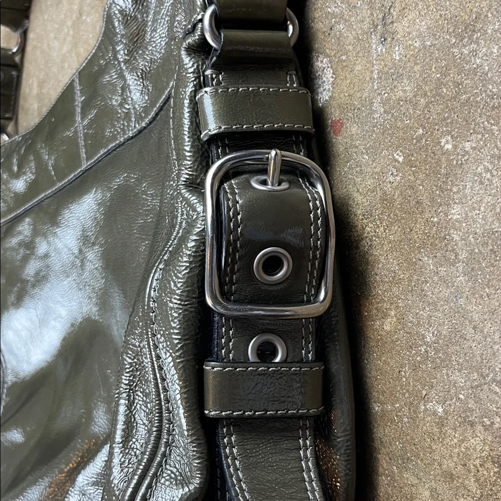 Vintage Coach Zoe Metallic Green Shoulder Bag - Picture 7 of 15